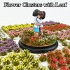 Woohome Miniature Colourful Flower Cluster, Multi Sizes Static Grass Tuft