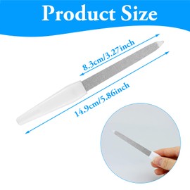 4pack Metal Nail Files, Professional Nail Files with Anti Slip Handle for Natural Nails, Double Sided Sapphire Grit for Shaping Styling Gel and Acrylic Nails, Nails Accessories Tools for Home Salon