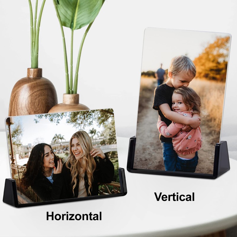 Boxalls 2 Pack Acrylic Picture Frames 6x8 with Translucent Black
