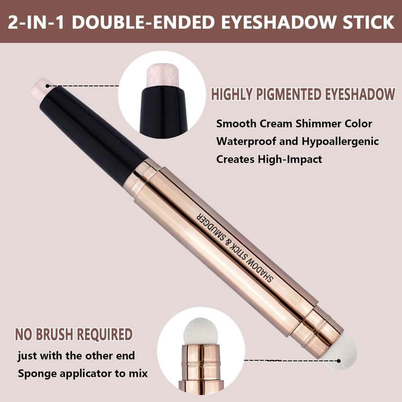 LGSZGDCN Eyeshadow stick Glitter Primer Palette Metallic Matte Shimmer Cream