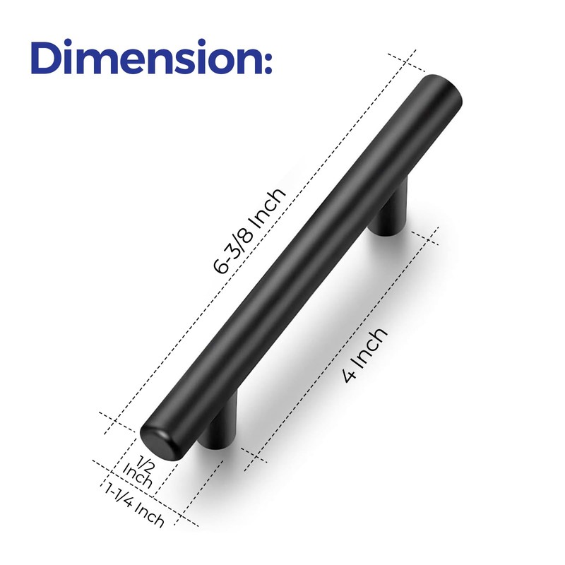 Ravinte 10 Pack 6-3/8 inch Cabinet Pulls Matte Black Stainless