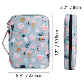 JAKAGO 220 Slots Colored Pencil Case Large Capacity Pen Holder for Artist Painter Zipper Organizer Bag for Marker Highlighter Storage Case for Office Sketch Travel Supplies (Ice Cream)