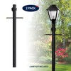 Solus SP7-C320-BK-2PK 7' Outdoor Lamp Post, Traditional In Ground Light