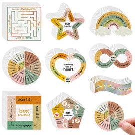 Libima 72 Pieces Anxiety Sensory Stickers Textured Stickers Fidget Mindfulness Sticker School Counselor Supplies Adult Sensory Items Anxiety Relief, 9 Styles (Vintage Color)