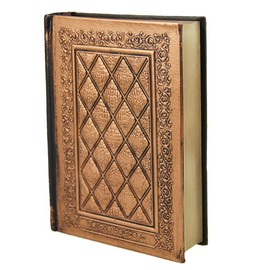 Clobeau Retro Vintage Embossed Leather Gold Hard Cover Notebook Personal Diary Bronze Hardcover Blank Travel Journal Note Memo Sketch Book Notepad Writing Sketchbook Scrapbook Drawing Diaries Gift