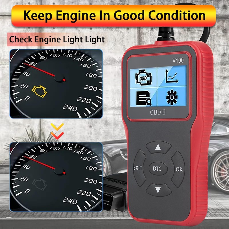 V100 OBD2 Diagnostic Scanner Tool, Code Reader, Engine Light Diagnostic