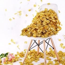 IXIGER Rose Petals,1000 Pcs Artificial Rose Petals,Gold Rose Petals,Artificial Silk Rose Petals Unscented Non-Woven Flower Petals for Wedding Propose Romantic Party Event Decoration(Gold)