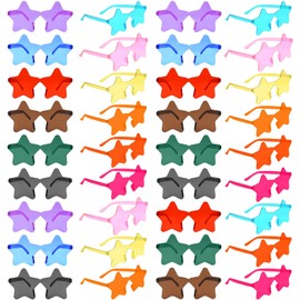 BOUBONI 8 Pack Star Sunglasses Bulk Colorful Rimless Star Glasses Transparent Candy Color Sunglasses for Adult Kids