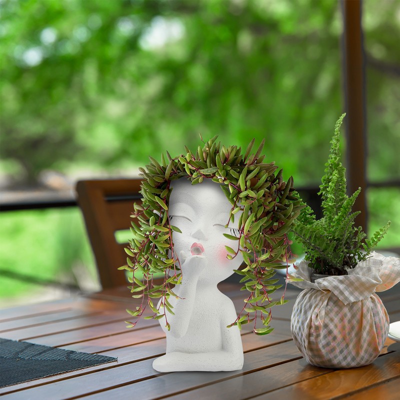 Mannequin Resin Flower Pot Face Flower Pot Garden Decoration