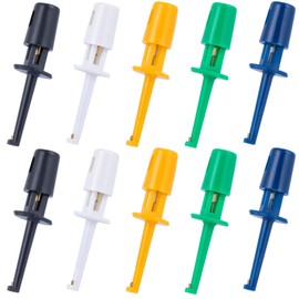 Alwonder Hackle Pliers for Fly Tying 10PCS, 5 Colors Fly Hook Hackle Pliers, Plastic Long Tip Hooks Lures Tying Tool, Rapping Hackle Tools Fishing Clip