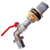 Rain barrel screw fitting with tap barrel screw brass with
