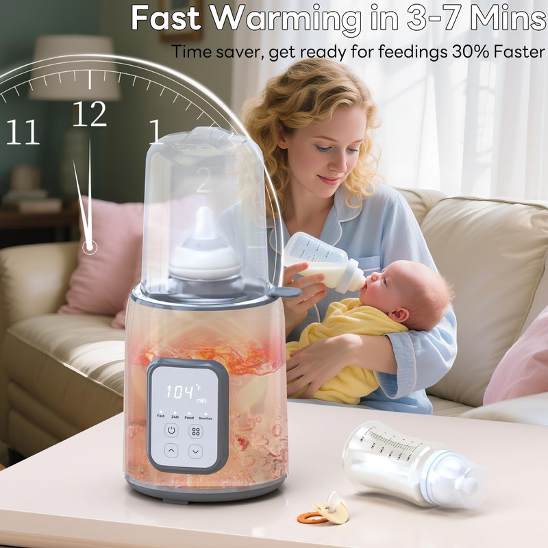 Bottle Warmer,8-in-1 Fast Baby Bottle Warmer for Breastmilk and Formula,Milk
