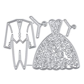 1 Pcs Long Dress Metal Die Cuts,Clothing Dress Cutting Dies for Card Making Clearance, Embossing Dies, DIY Scrapbooking Artist Cutting Dies Stencils for Card Making Photo (Wedding Dress Suit)