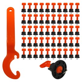 Tile Leveling System, 50 Tile Leveler Spacers and 1 Wrench, Reusable, Used for Fixing and Installing Building Floors