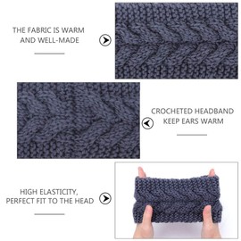 Winter Knitted Headband - Women Ear Warmer Chunky Crochet Braided Hair Band Wraps Turban Sports Yoga Hairband Elastic Wide Headbands for Women UK