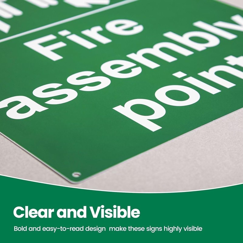Firefighting Assembly Point Sign 400 x 300 x 1mm,Matte Rigid