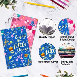 KiDEPOCH Floral Notebook Bulk Inspirational Notebook Bulk 6 Pack Botanical Notepad for Women 8x5 Inch Floral Patterned Notebook Memo Notebook with Motivational Quotes