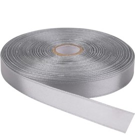 NISDOCF Single-Faced Sash Gray Ribbon - 1/2 Inch x 50 Yards Bulk Roll - Decorative Gift Wrapping, Crafting, Hair Bows, Wedding Party Decorations