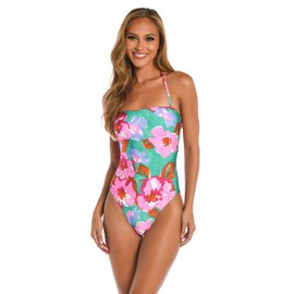 Sunshine 79 Women's Standard Bandeau Mio One Piece Swimsuit, Multi//Summer of Love