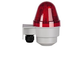 Compro Electronic Small Horn without Funnel with Red LED Signal Light (230 V AC, Powerful, Continuous Tone/Pulse Tone, IP65, Volume Control) Grey