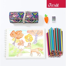 Colored Pencils Set for Adults and Kids Drawing Pencils for Sketch Arts with Eraser Sharpener Canvas Carry Pouch (48-Color)