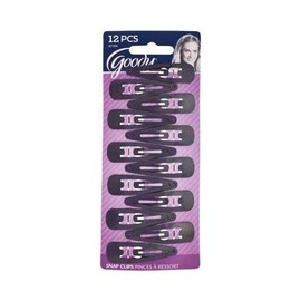 Goody WoMens Classics Contour Clips, Black, 12 Count