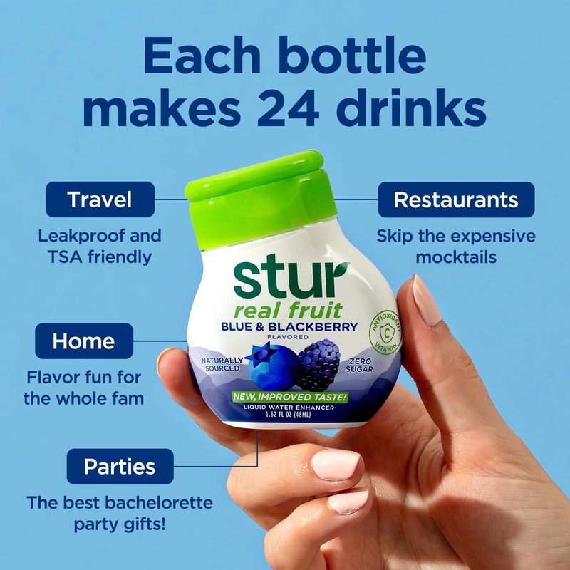 Stur Liquid Water Enhancer | Blue & Blackberry | Naturally