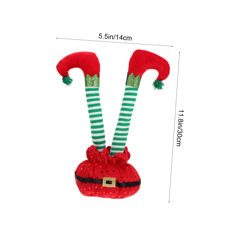 CHILDWEET Neutral Home Decor Inverted Elf Leg Christmas Ornament Cotton