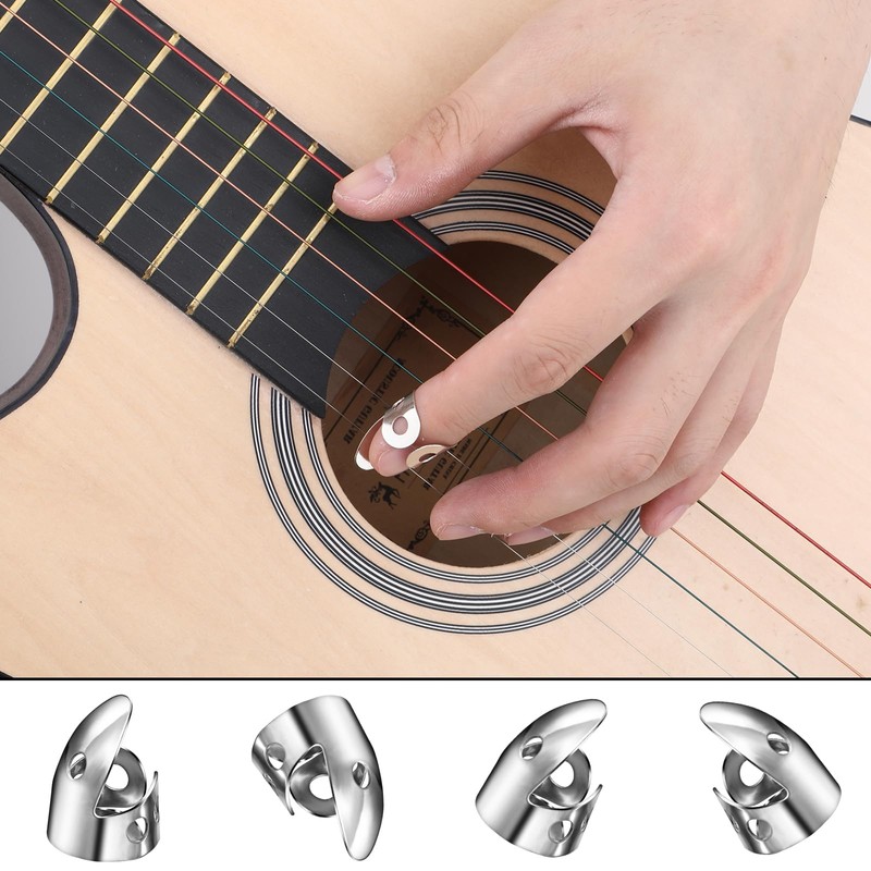JIYIN 12 Piece Thumb Picks Set, Adjustable Banjo Picks 8