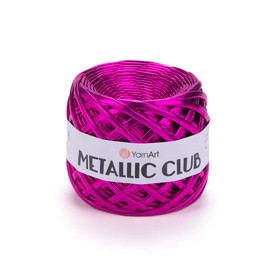 Hilo de camiseta súper voluminoso YarnArt Metallic Club - 100% poliéster, 180 g / 6.35 oz, 55 m / 60 yardas - Colores brillantes, perfecto para bolsos, alfombras, bolsos de crochet y más (8111)