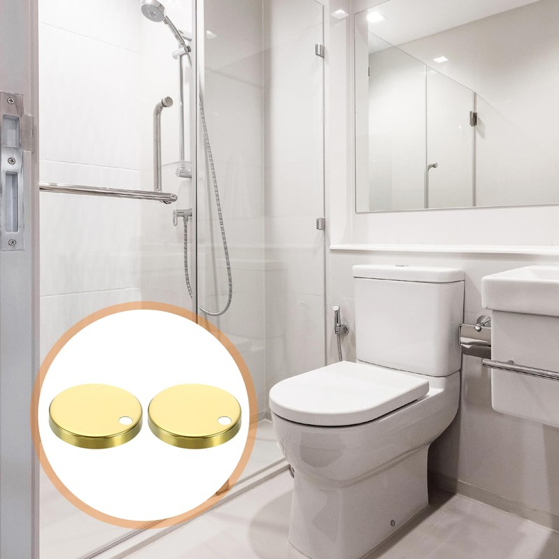 uxcell 2Pcs Toilet Seat Hinge Cover, 60mm Stainless Steel Toilet