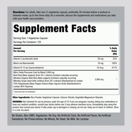 Fitness Labs Nitric Oxide Beet Root Capsules | with Nitrates | 120 Count | Nitric Oxide Precursor | Beetfit Pro | Vegetarian, Non-GMO, Gluten Free Supplement