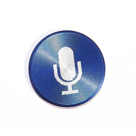 Coloured Metal i Phone 6 5s 5c 5 4 3 home Button Stickers, i phone home button stickers decals, i pad, i pod i phone accessories (Cobalt Blue Micro phone)