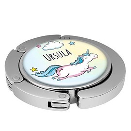 Taschenhalter Dickes Fliegendes Einhorn Personalisiert mit Namen Ursula printplanet Chrom