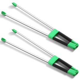 LOYIM 2 Pack Reacher Grabber Tool Lightweight Litter Pick up Sticks Aluminum Rustproof Trash Grabber Garbage Picker Garden Leaf Cleaning Trash Tong Reaching Assist Tool for Elderly (Green,34 in)