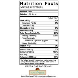 Kappa Carrageenan Powder | Food Grade Natural Thickener Substitute for Gelatin - Kosher (8 Oz)