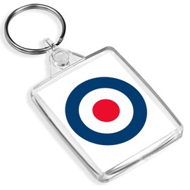 Destination Vinyl Keyrings RAF Round Keyring - IP02 - Air Force Logo MOD Scooter #0215