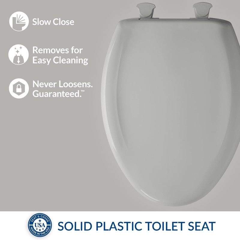 Bemis Classic Colors Slow Close Toilet Seat, Easy Clean Hinges