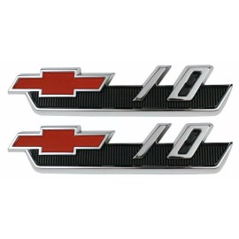 CPA62-16721 1962 Chevy C10 Truck LH/RH Fender Emblems Pair w/ Fasteners