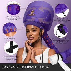 Bonnet Hair Dryer,Hooded Hair Dryer Hooded Diffuser Cap for Curly,Speeds Up Drying Time,Safety Deep Conditioning at Home (Purple)