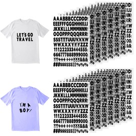 16 Sheets 2656 Pieces Iron on Letters and Numbers for Clothing 1 Inch Iron on Vinyl Letters with A-Z Heat Transfer Letters 0-9 Iron on Numbers PU Alphabet Stickers for T-Shirt Printing DIY Craft