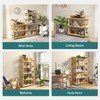 MXV 3-Tier Wooden Open Bookshelf, Modern Display Shelf with Standing