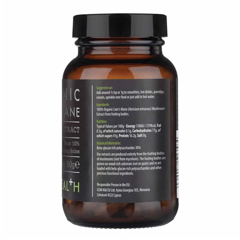 KIKI Health Organic Lion's Mane Extract Mushroom Powder - 50g