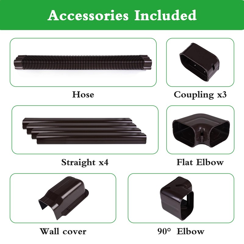 MOOITEK 5" 17Ft PVC Decorative Line Set Cover Kit for