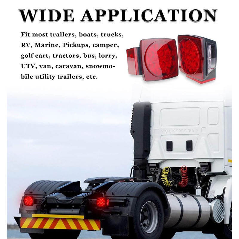 Cyfie LED Trailer Light Kit, Super Bright Submersible Brake Stop