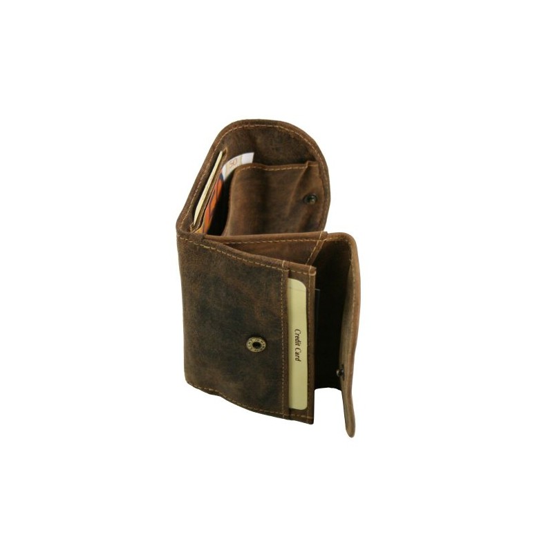 Greenburry Vintage Geldbörse Leder 10 cm, sattelbraun
