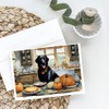 Caroline's Treasures DAC1786GCA7P Black Lab Fall Kitchen Pumpkins Greeting Cards