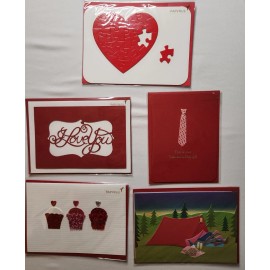 Papyrus Valentines  Assorted Cards 5pc NEW
