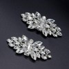 TENDYCOCO 1 Pair Shoe Buckle Rhinestone Crystal Shoe Clip Silver