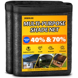 JOJOLEE 70% Sun Shade Cloth, 20x20FT Shade Net Mesh Tarp with Grommets, Black Sunblock Cover for Outdoor Patio Plants, Pergola, Greenhouse, Chicken Coop, Backyard, Balcony